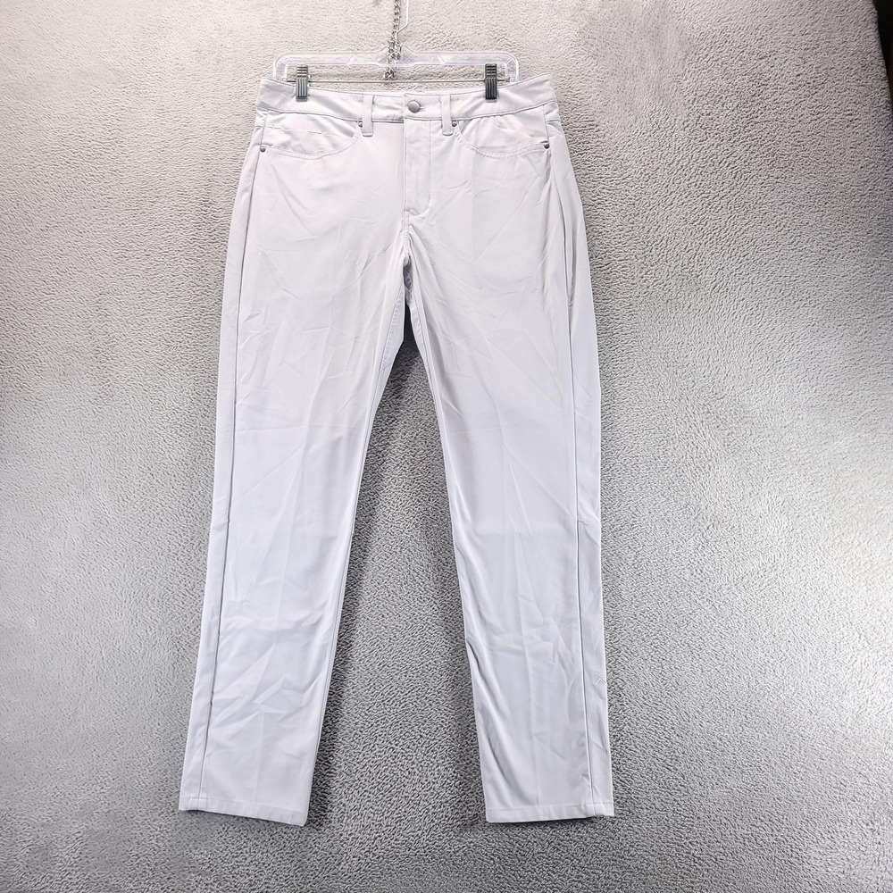 Cuts Pants Mens 32x32 White AO Slim Trousers Flat Front Performance Chino